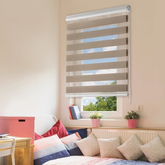 Persiana Double Rolo Dupla L120 X A120 Caramelo 6286